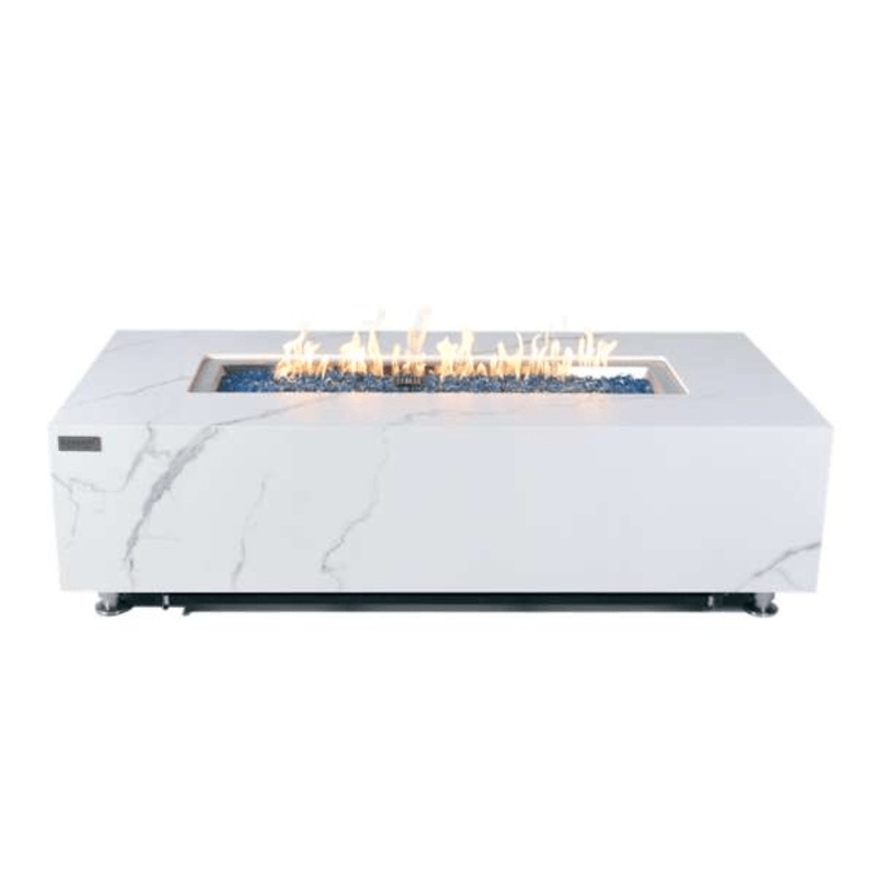 Elementi Plus Carrara Marble Pocelain Fire Table OFP121BW Natural Gas