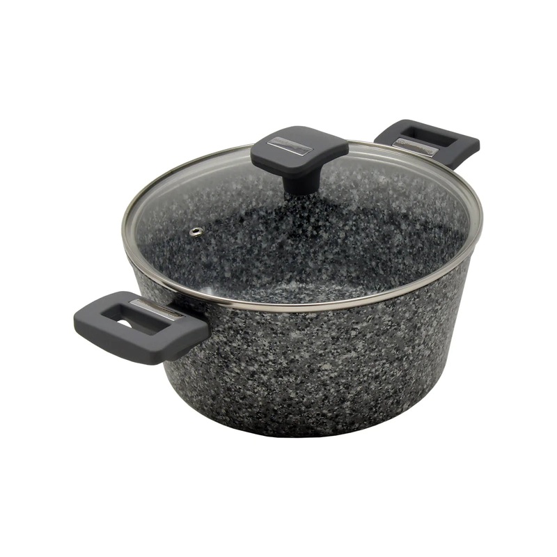 Gray Granite Marble Finish Casserole Pot (11″)