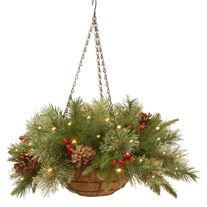 National Tree Company 20″ Artificial Christmas Colonial Hanging Basket(Open Box)