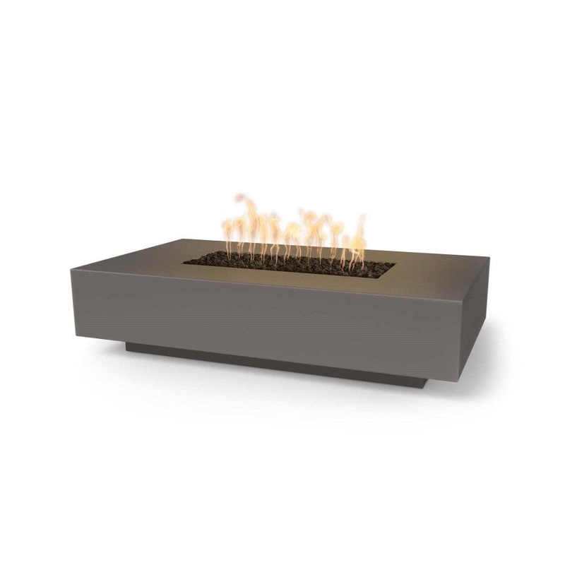 Top Fires Cabo 90-Inch Rectangular GFRC Gas Fire Pit Table – Electronic Liquid Propane Black