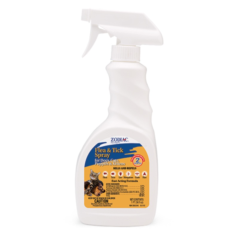 ZODIAC FLEA & TICK SPRAY FOR DOGS, CATS, PUPPIES & KITTENS