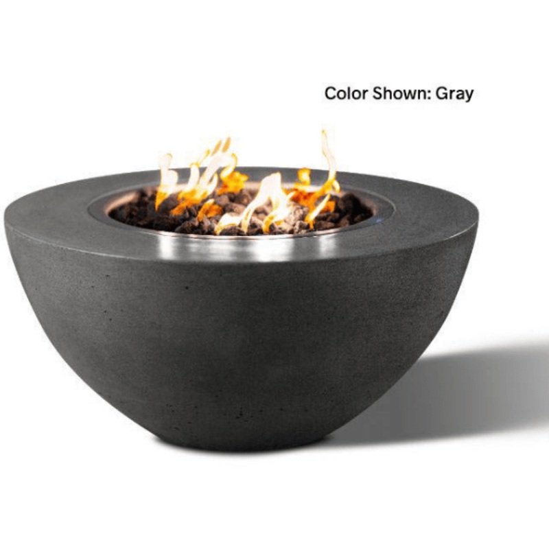 Slick Rock Concrete Oasis Series 34-Inch Round Fire Pit Bowl KOF34 Propane Match Lit Adobe