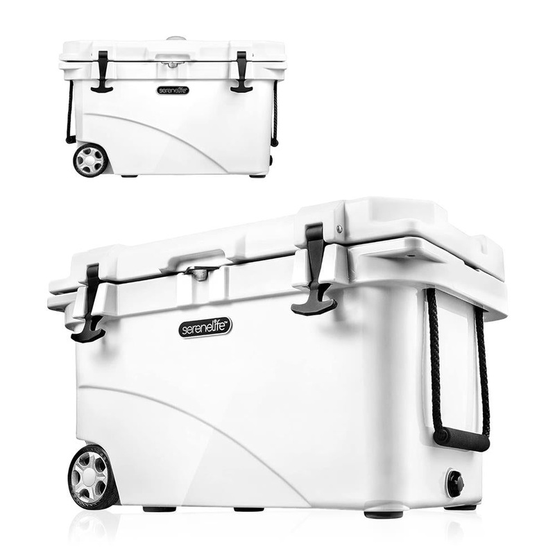 Portable Cooler Box – Holds Up To 63 Cans, Keeps Ice Up To 5 Days, Heavy-Duty 45-Quart (White)