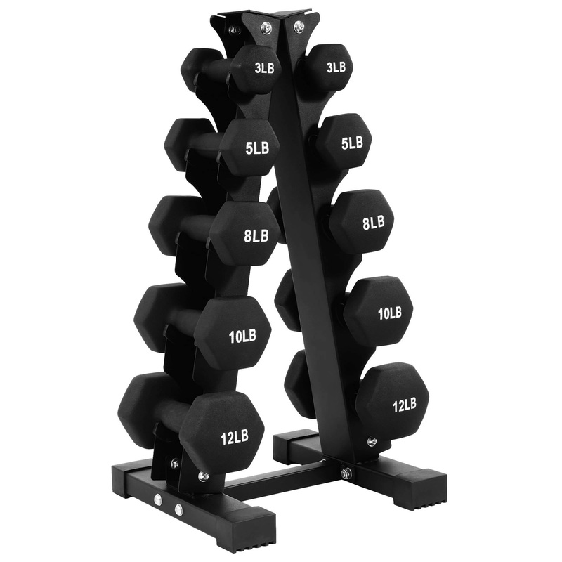 BalanceFrom Fitness 76 Pound Coated Dumbbell Set with Stand, Black (For Parts)