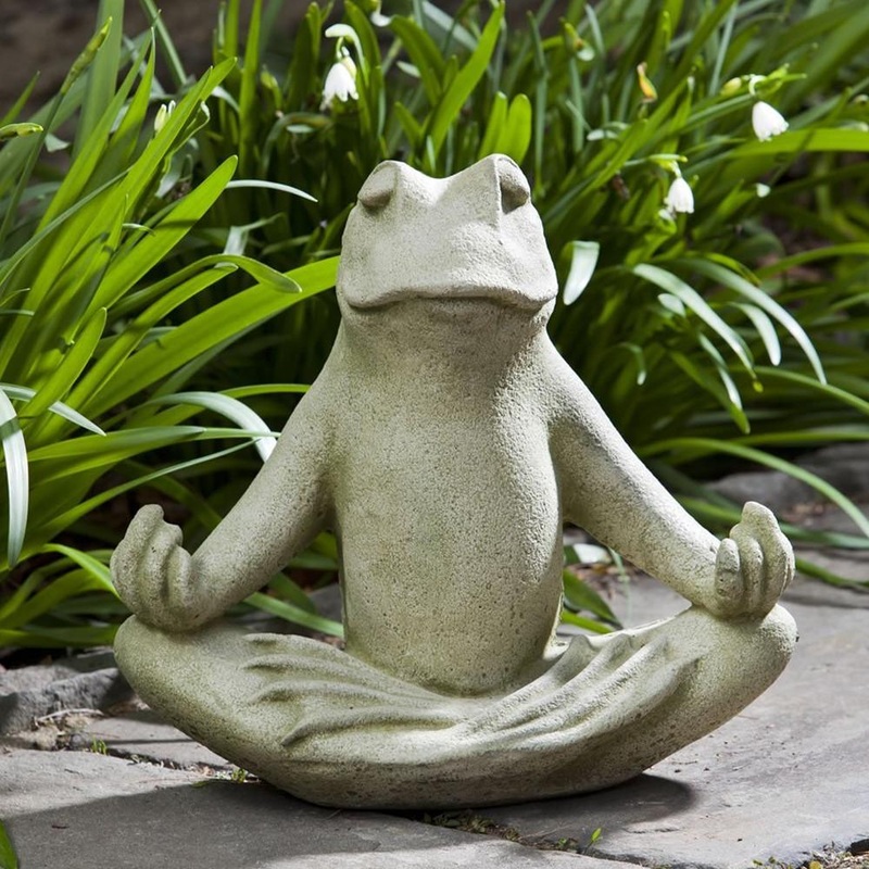 Totally Zen Too Frog Cast Stone Garden Statue