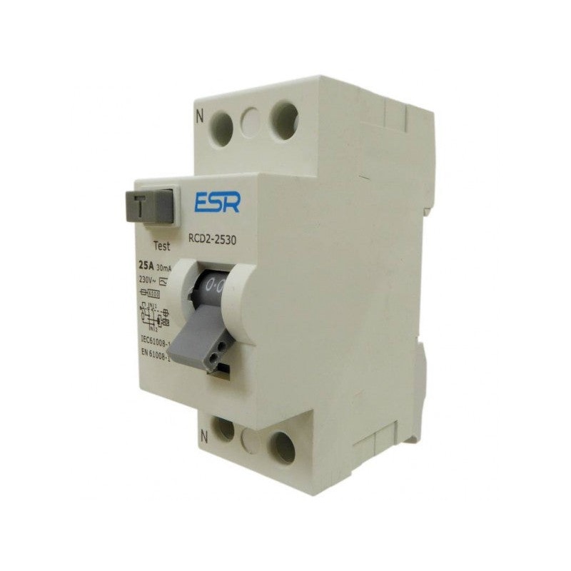 25A 30mA RCCB RCD 2 Pole Domestic Consumer Unit Circuit Breaker