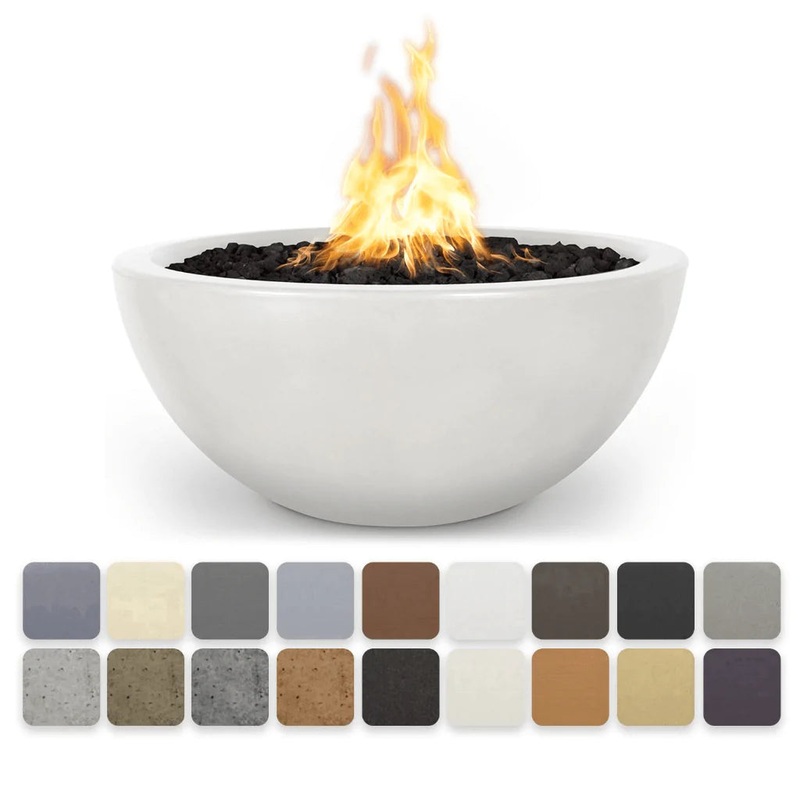 The Outdoor Plus – Luna GFRC Concrete Round Natural Gas Fire Pit 30″ MATCH LIT Ash