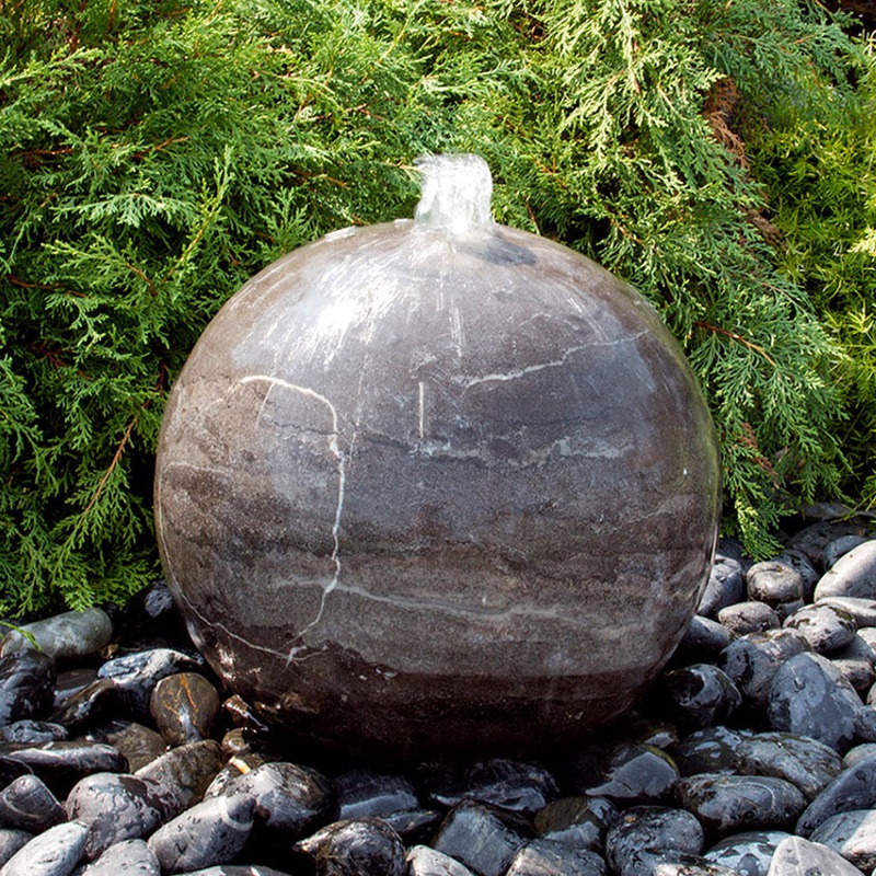 Blue Limestone Sphere Stone Fountain