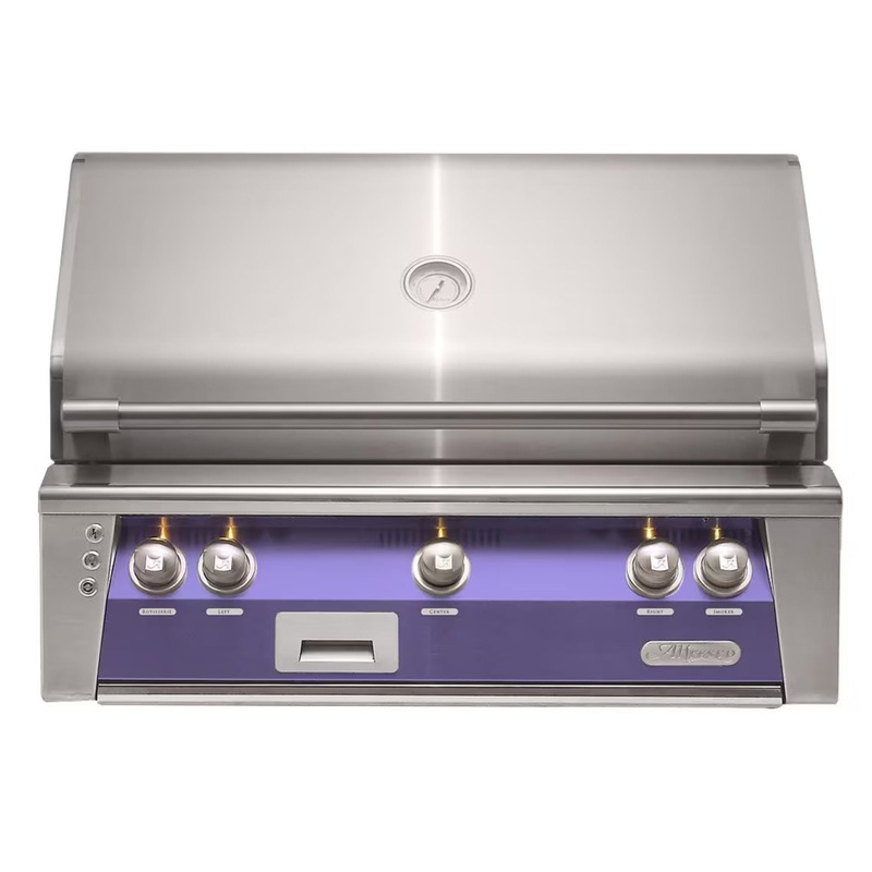 Alfresco 36-Inch Built-In Stainless Steel Gas Grill w/ Rotisserie & Sear Zone in Blue Lilac Propane