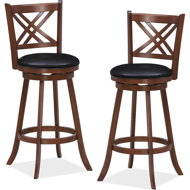 360 Degree Swivel Bar Stools Set of Two 1 29″ Bar Height