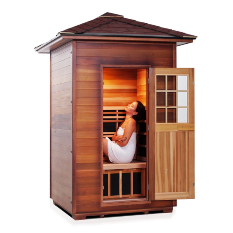 Enlighten SIERRA – 2 Slope/Peak 8 Heaters 2250 W | 2-Person Canadian Cedar Outdoor Sauna