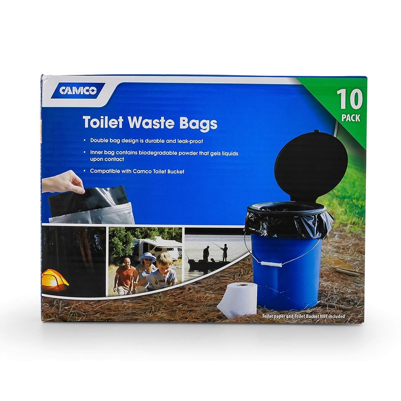 Camco 10 Pack of Leak Proof Double Lined Toilet Waste Bags, Black (Open Box)