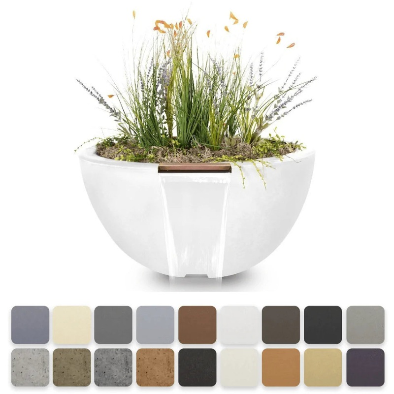 The Outdoor Plus – Luna GFRC Concrete Round Planter and Water Bowl 30″ Ash
