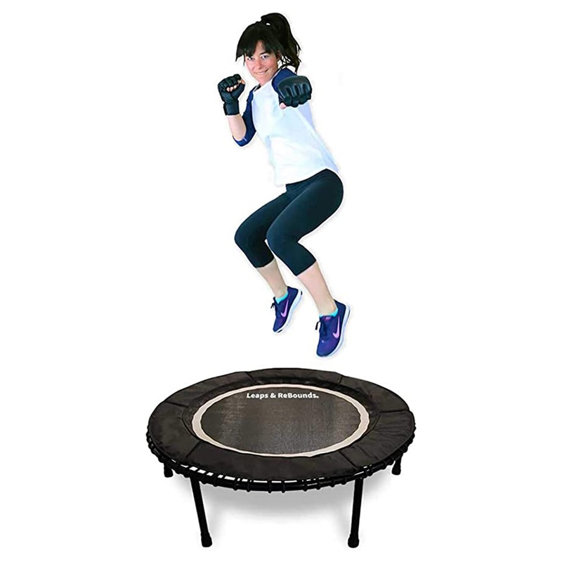 48″ Mini Fitness Trampoline & Rebounder Gym Equipment, Gray (Open Box)