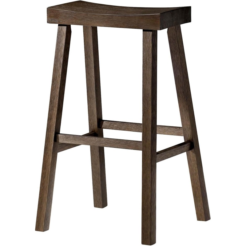 Kitchen Bar Stool, Modern Farmhouse Wood Barstool, Kitchen Island Chairs, Pub Bar Height Stools for Kitchen, Wide Comfortable Seat Backless Bar Stools, Vincent 31 Inch, Antiqued Brown Antiqued Brown Single