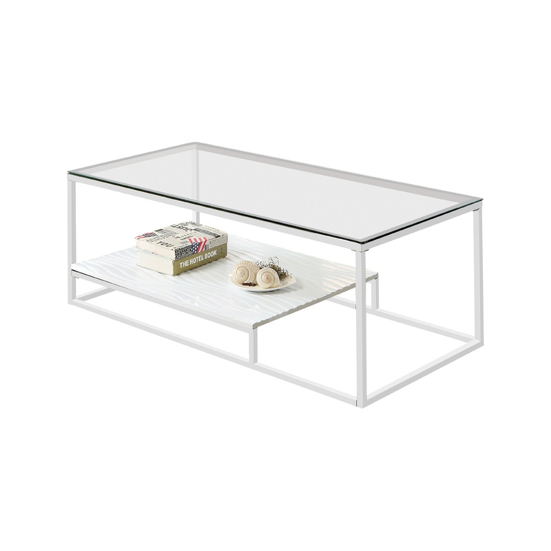 Aldea Contemporary Glass Top Coffee Table