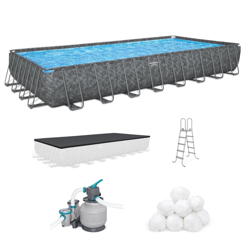 Bestway APX 365 31’4″ x 16′ x 52″ Rectangular Above Ground Pool Set (Used)