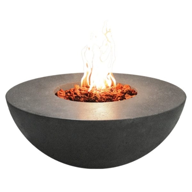 FlameCrafters Twilight Gas Fire Bowl FCT-001 Noir Natural Gas Free Black Lava Rocks (Small) & Free Waterproof Cover