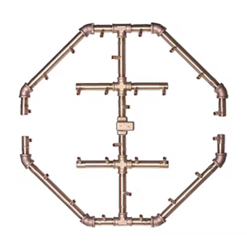 Warming Trends CFBO280 Octagon CROSSFIRE Brass Burner with Dual Flex Line Kit (FK2) Natural Gas