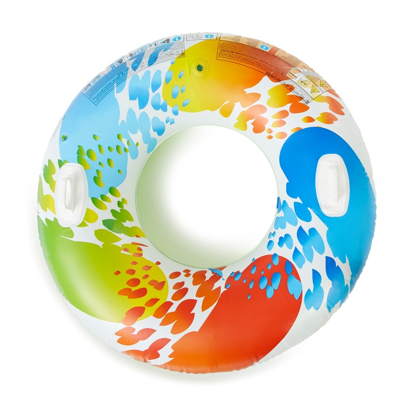 INTEX Inflatable Color Whirl Floating Tube Raft with Handles – (Open box)