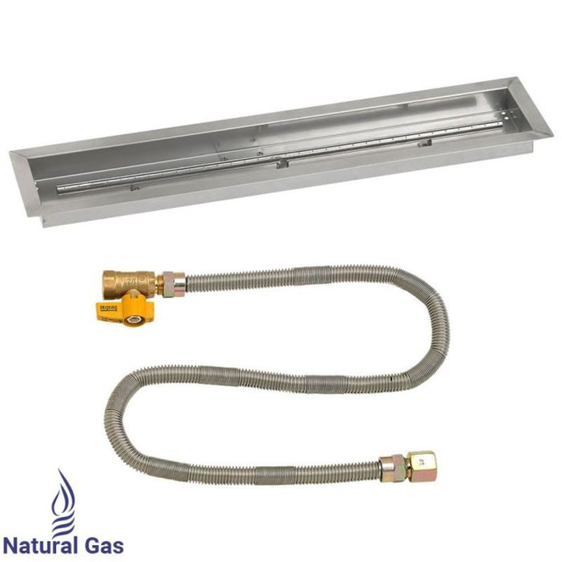 American Fire Glass 36″x 6″ Linear Drop-In Pan with Match Light Kit – Natural Gas