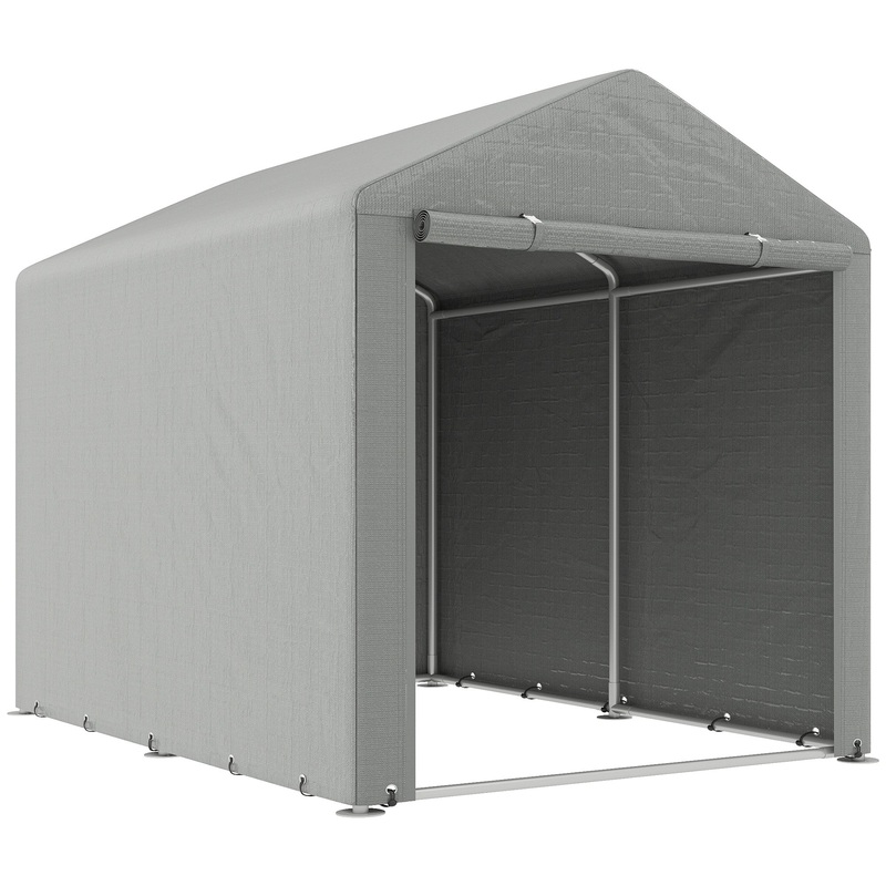 1.6 x 2.2m Garden Storage Shed Portable Shed Tent, Light Grey