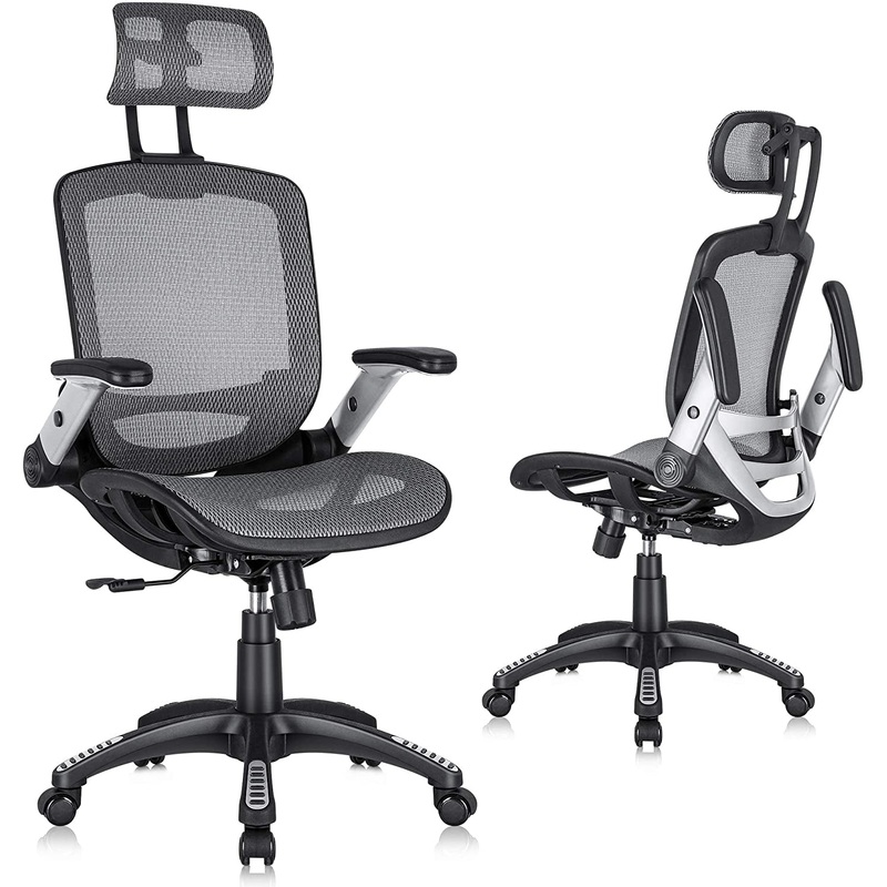 Adjustable High-Back Mesh Office Chair, Grey Grey