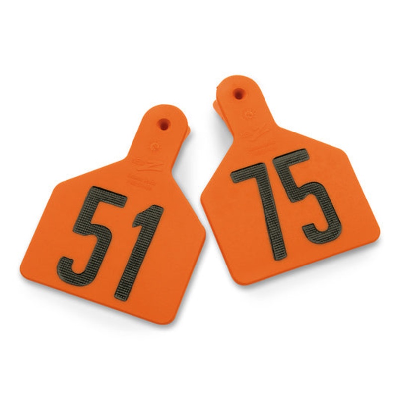 Z Tags No-snag Numbered Calf Id Ear Tags Orange 51 – 75