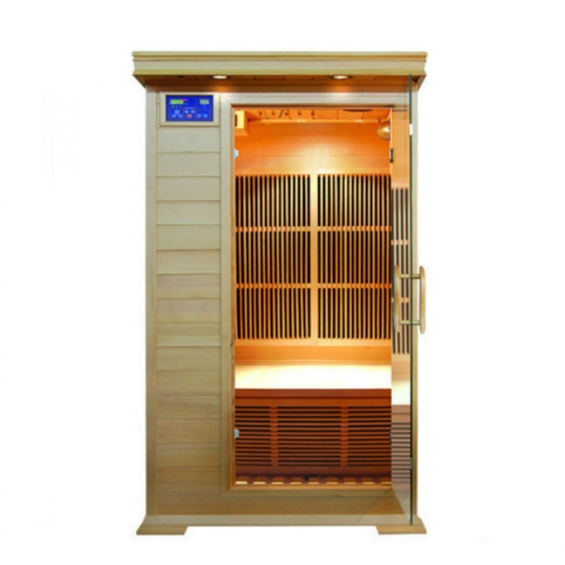 1 Person Hemlock Sauna w/Carbon Heaters – HL100K2 Barrett 36″ x 42″ x 75″ | 1290 watts, 5 advanced carbon-nano heaters, ETL/CSA Certified
