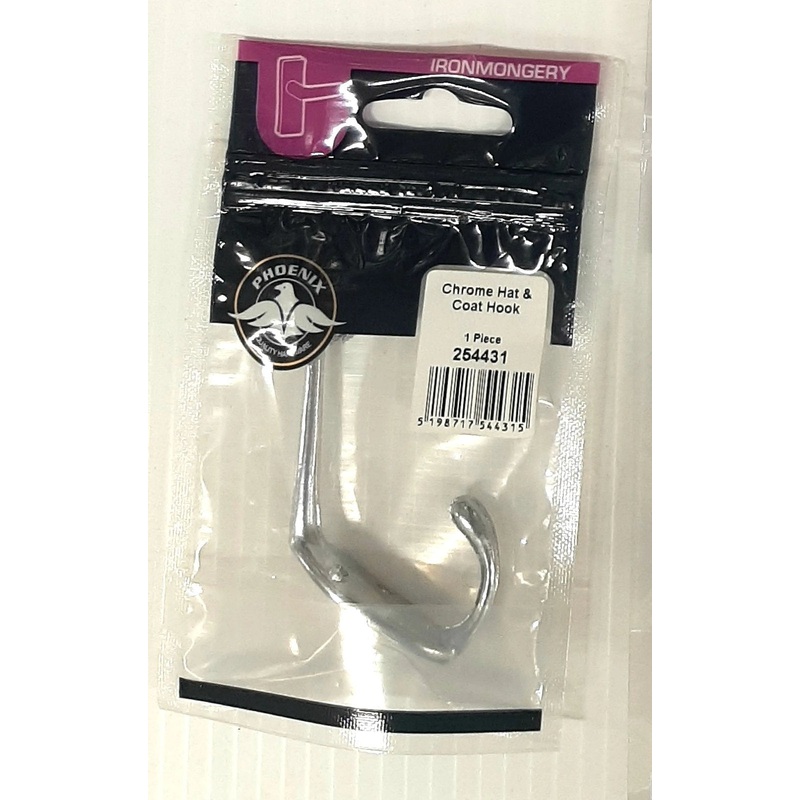 Chrome Hat & Coat Hook (1) Default