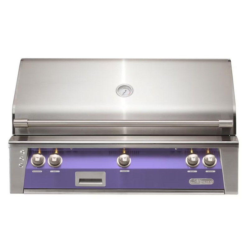 Alfresco 42″ Blue Lilac Built-In Gas Grill with Sear Zone, Rotisserie & Signature Smoker System Propane