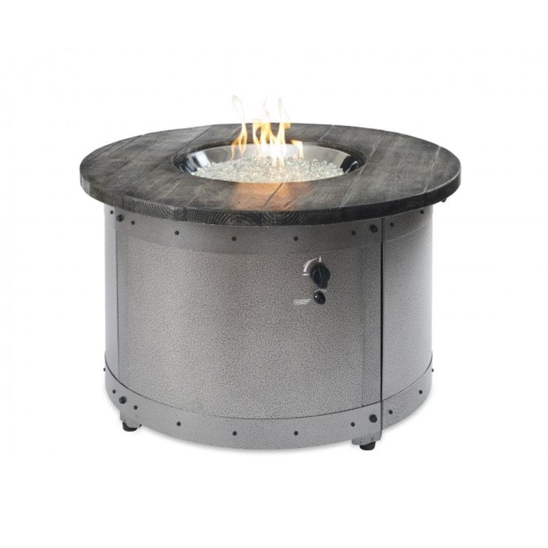The Outdoor GreatRoom Company Edison Round Concrete Gas Fire Pit Table  39″