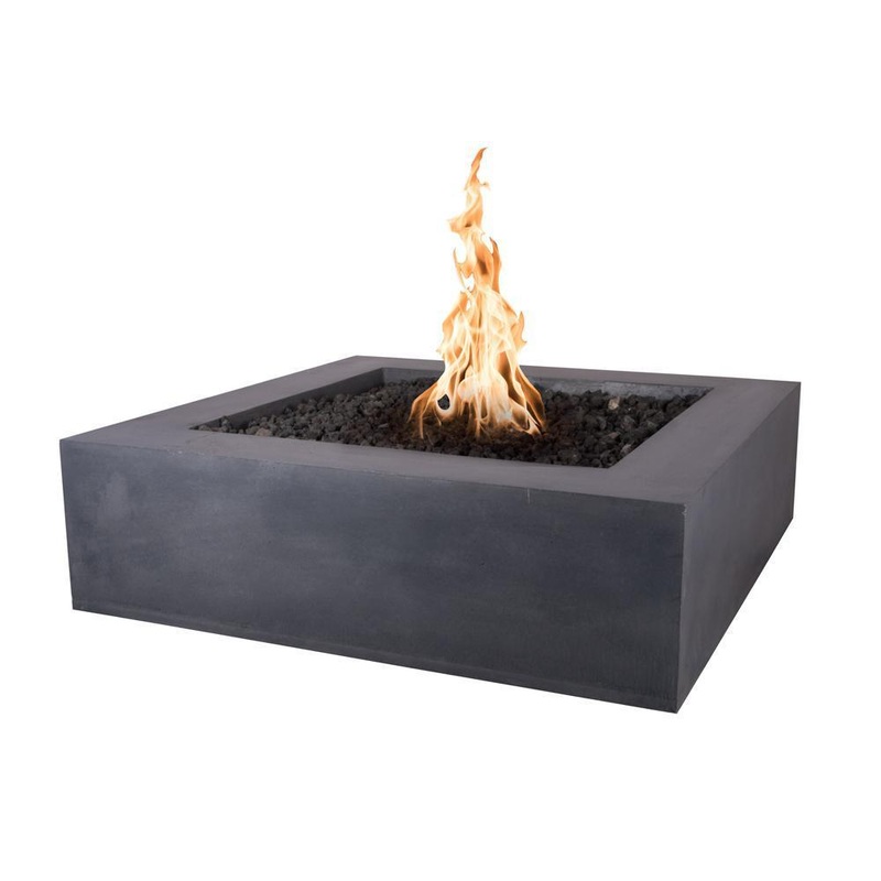 Top Fires Quad GFRC Gas Fire Pit – Match Lit Liquid Propane 36″ Wide Black