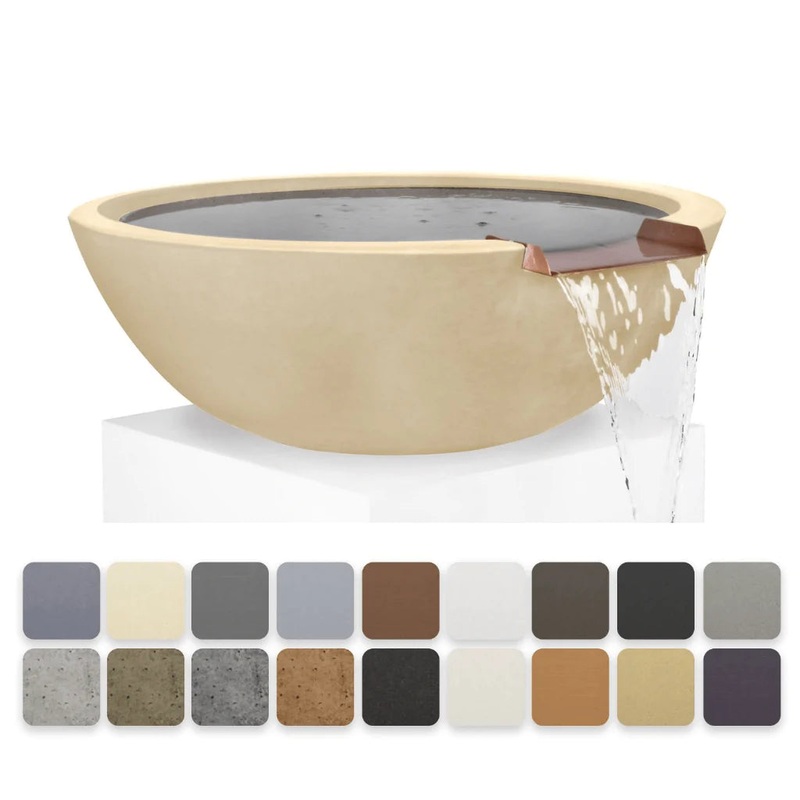 The Outdoor Plus – Sedona GFRC Concrete Round Water Bowl 27″ Ash
