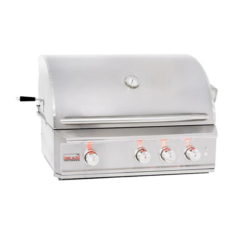 Blaze Professional LUX 34-Inch Natural Gas Built-In 3 Burner Grill with Infrared Rear Burner, Rotisserie and Lights – BLZ-3PRO-NG blaze-proluxgrills-master
