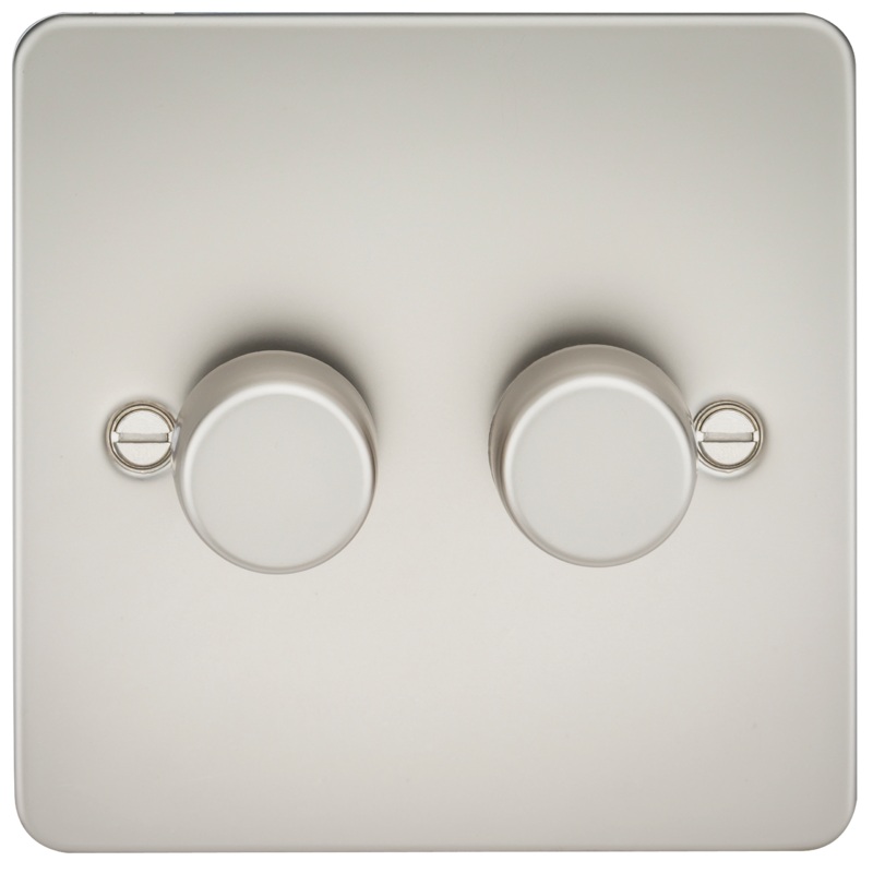 Flat Plate 2G 2 way 10-200W (5-150W LED) trailing edge dimmer – Pearl