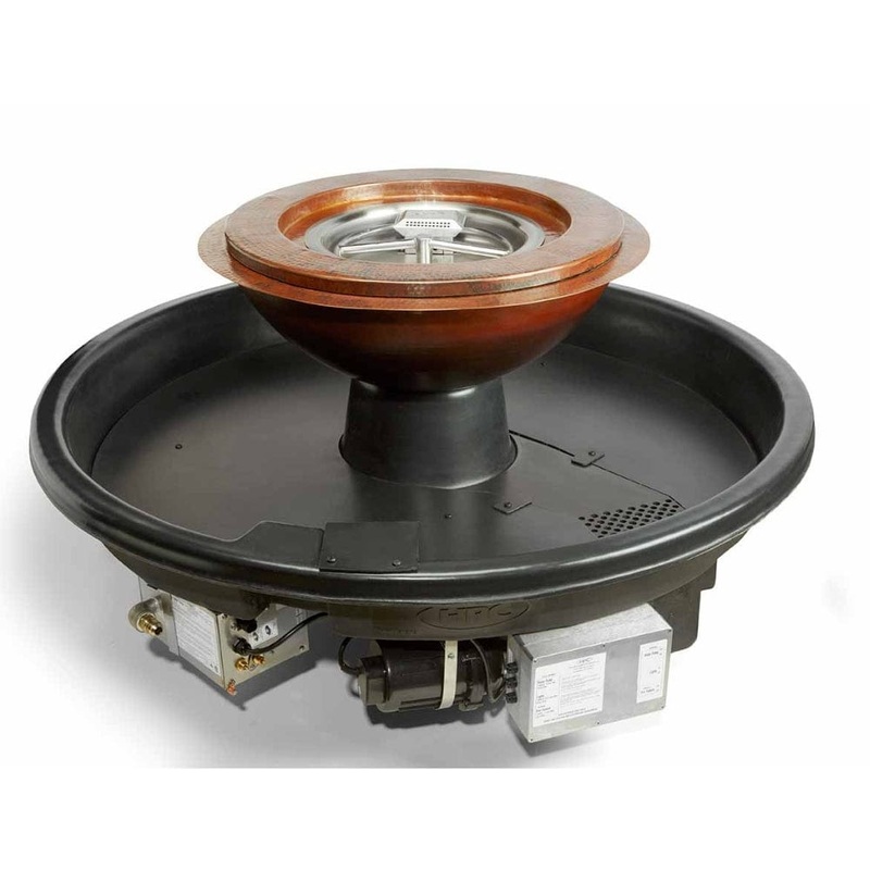 HPC Evolution 360 52-Inch Copper Gas Fire and Water Bowl Natural Gas 4-Scupper