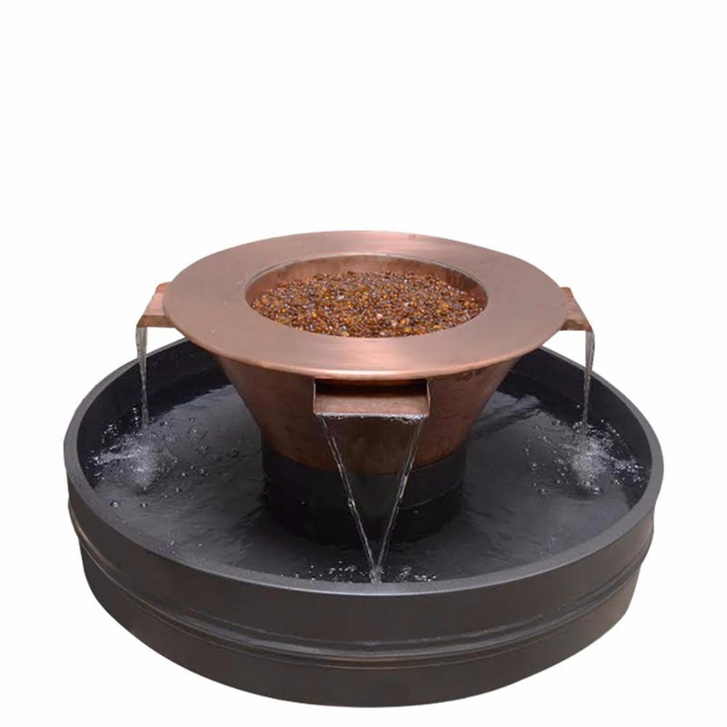 Top Fires Cazo 36-Inch 4-Way Copper Gas Fire and Water Bowl – Electronic (OPT-4W36E) Liquid Propane