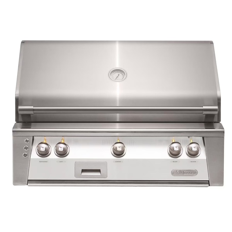 Alfresco 36″ Signal White Built-In Gas Grill with Rotisserie & Smoker System Propane