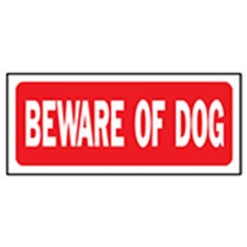 “Beware of Dog” Sign, Polyethylene, 6 x 14-In.