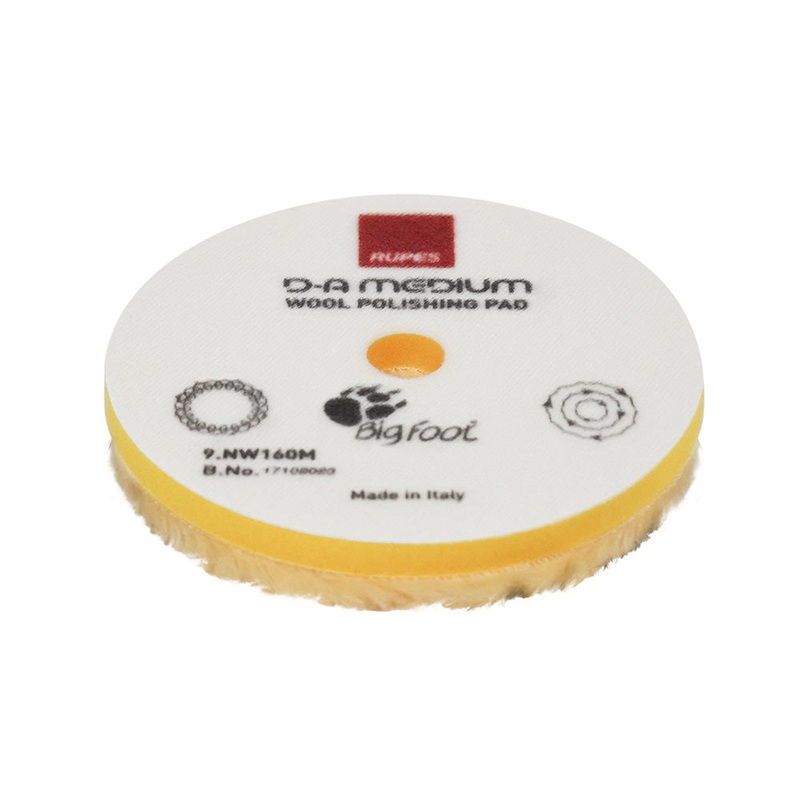 RUPES D-A Medium Wool Polishing Pad 160mm – Yellow [9.NW160M]