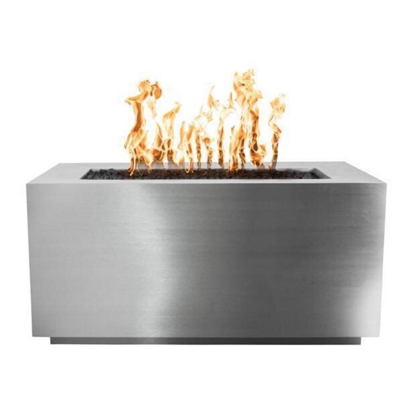 Top Fires Pismo 24-Inch Tall Rectangular Stainless Steel Gas Fire Pit – Match Lit Liquid Propane 48″ x 24″