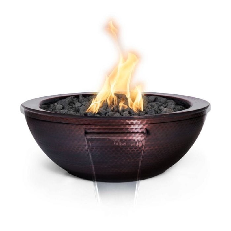 The Outdoor Plus 27″ Sedona Hammered Copper Fire and Water Bowl