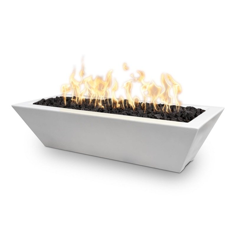 The Outdoor Plus – 60″ Rectangular Linear Maya Fire Bowl – GFRC Concrete – NG, LP – OPT-6020MFO Match Lit