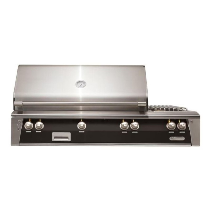 Alfresco 56-Inch Deluxe Built-in Stainless Steel Gas Grill w/ Rotisserie, Sear Zone & Side Burner in Matte Jet Black Propane
