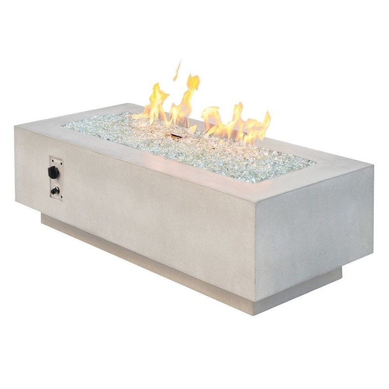 The Outdoor GreatRoom Company Cove 54-Inch Linear Gas Fire Pit Table Gray