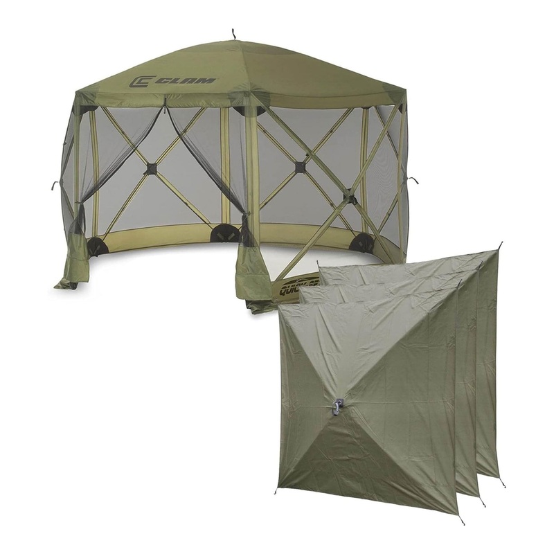 CLAM Quick-Set Escape Portable Outdoor Gazebo Canopy Shelter and 3 Wind Panels