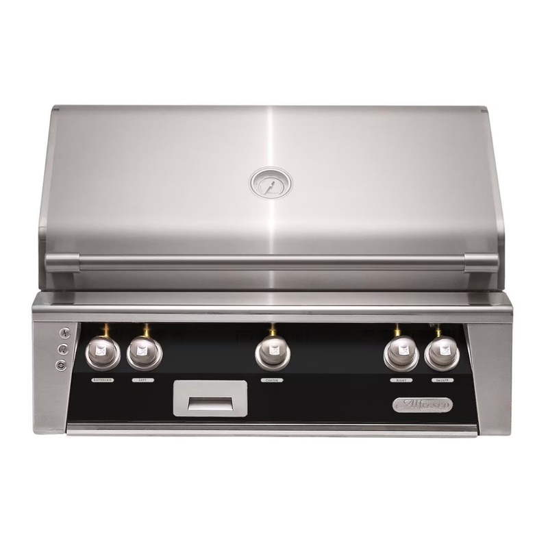 Alfresco 36-Inch Built-In Stainless Steel Gas Grill w/ Rotisserie in Jet Black Propane
