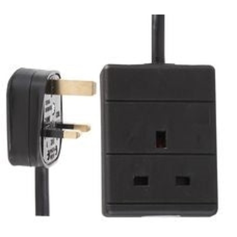 1G Eco Black Socket Extension Lead 1.5mm – 5m