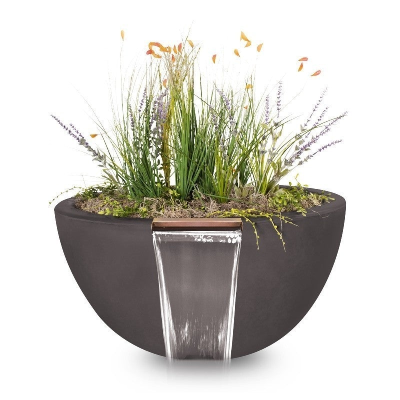 The Outdoor Plus – 38″ Round Luna Planter & Water Bowl – GFRC Concrete – OPT-LUNPW38